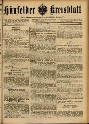 Ausgabe vom Donnerstag, den 05. März 1914.