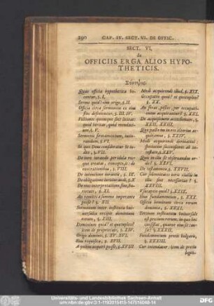 Sect. VI. de Officiis Erga Alios Hypotheticis.