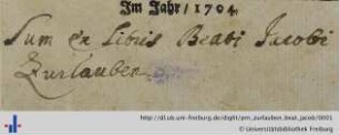 [Provenienz]: Zurlauben, Beat Jacob