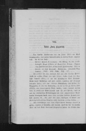VII. Ueber Franz Hegewisch