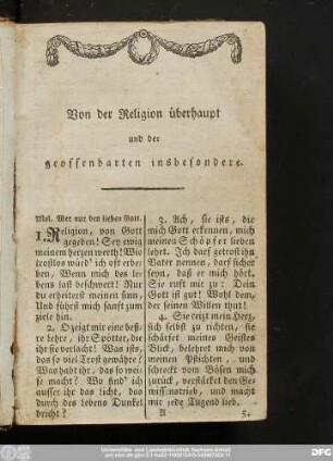 Von der Religion überhaupt und der geoffenbarten insbesondere.