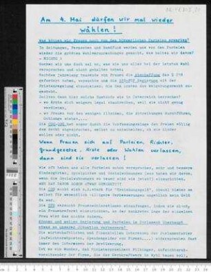 "Am 4. Mai dürfen wir mal wieder wählen!"