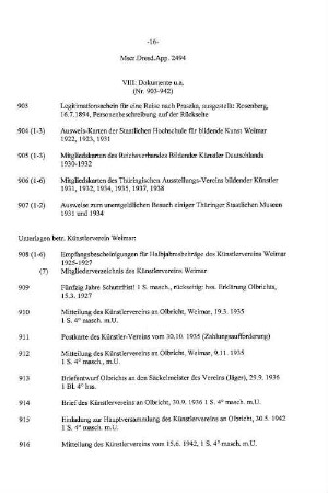 VIII. Dokumente (Ausweise, Mitgliedskarten von Vereinen, ...)