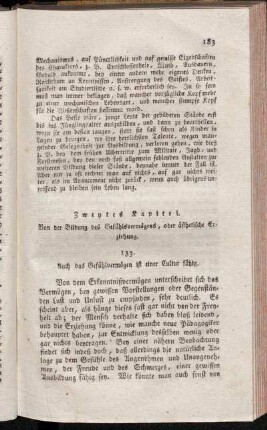 Zweytes Kapitel. Von der Bildung des Gefühlsvermögens, oder ästhetische Erziehung.