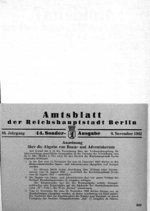 44. Sonder-Ausgabe, 9. November 1942