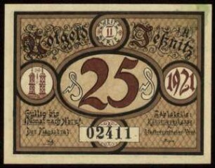 25 (Pfennig) Notgeld Jeßnitz
