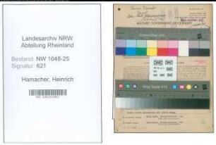 Entnazifizierung Heinrich Hamacher , geb. 17.11.1904 (Drogist)