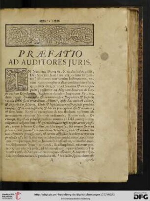 Praefatio ad auditores juris
