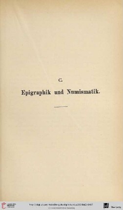 C. Epigraphik und Numismatik