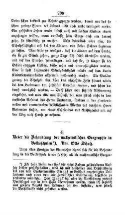 Ueber die Behandlung der mathematischen Geographie in Volksschulen