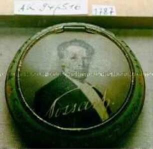 Automaten-Blechdose mit Klappdeckel für "POSSART-PLÄTZCHEN Sauerstoff-Menthol-Dragée"s