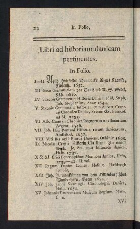22-47, Libri ad historiam danicam pertinentes