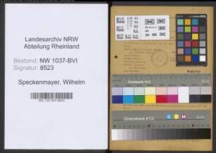 Entnazifizierung Wilhelm Speckenmayer , geb. 29.10.1906 (Kriminalsekretaer)