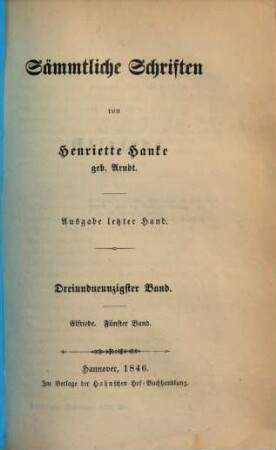 Sämmtliche Schriften : von Henriette Hanke. 93, Elfriede ; 5