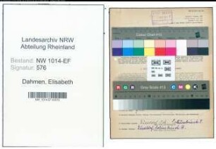 Entnazifizierung Elisabeth Dahmen , geb. 16.08.1894 ()