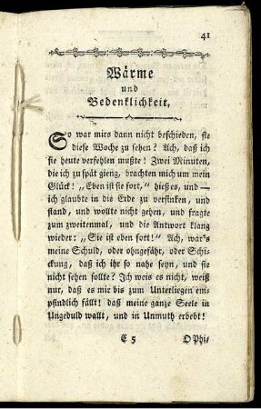 Wärme und Bedenklichkeit.