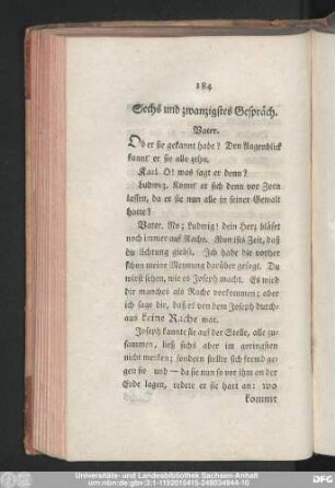Sechs und zwanzigstes Gespräch.