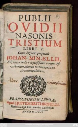 Publii Ovidii Nasonis Tristium Libri V
