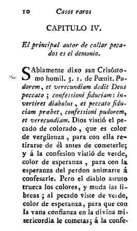 Capitulo IV. El principal autor de callar pecados es el demonio.