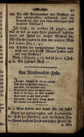 Am Weynachts-Feste. - Am Neujahrs-Tage.