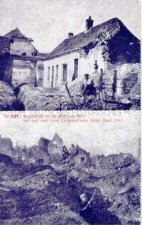 Zerstörter Bauernhof in La Ville aux Bois