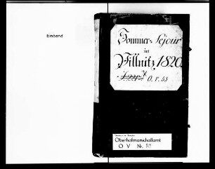 In Pillnitz geführte Hoftagebücher, 1820
