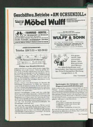 Spülungen der Schmutz- und Regenwasserabflußleitungen