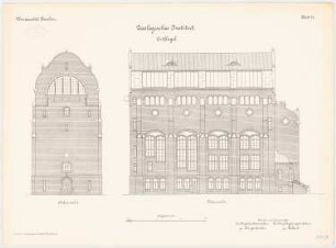 Universität Breslau Zoologisches Institut: Südansicht Ostansicht 1:100