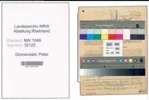 Entnazifizierung Peter Gronendahl , geb. 28.06.1893 (Bahnschaffner)