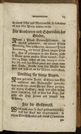 Für die Geschwulst