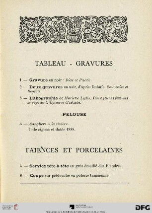 Faiences et porcelaines (Nr. 5-23)