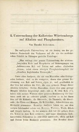 Untersuchung der Kalksteine Württembergs auf Alkalien und Phosphorsäure