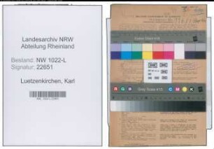Entnazifizierung Karl Luetzenkirchen , geb. 15.04.1906 (Polizeibeamter)