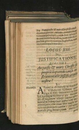 Locus XIII. De Iustificatione.