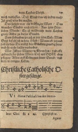 Christliche Catholische Ostergesänge.