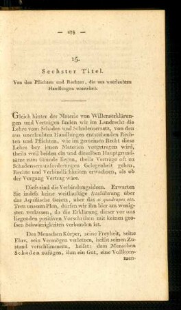 15. Sechster Titel. Von den Pflichten und Rechten ...