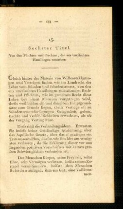 15. Sechster Titel. Von den Pflichten und Rechten ...