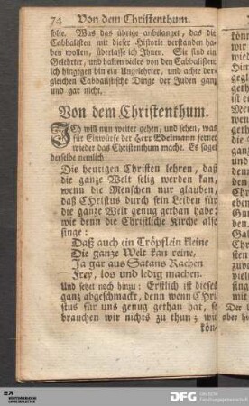 Von dem Christenthum.