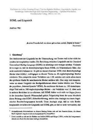 SGML und Linguistik