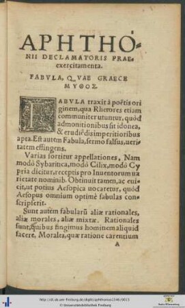 Fabula, Quae Graece MYΘOΣ