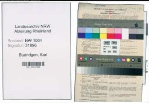 Entnazifizierung Karl Buendgen , geb. 14.05.1899 (Postbeamter)