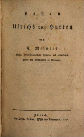 Leben Ulrichs von Hutten