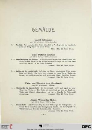 Gemälde (Nr. 1-65)
