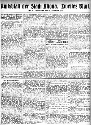 Nummer 51. Zweites Blatt. : Sonnabend, den 20. Dezember 1924