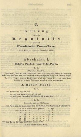 Abschnitt I. Brief-, Packet- und Geld-Porto