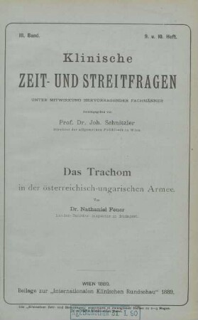 Das Trachom in der österreichisch-ungarischen Armee