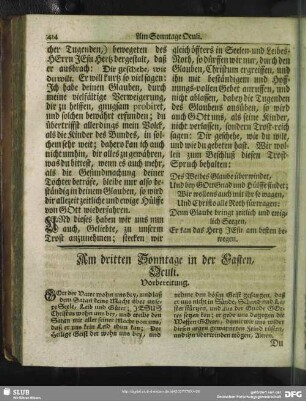 Am dritten Sonntage in der Fasten, Oculi