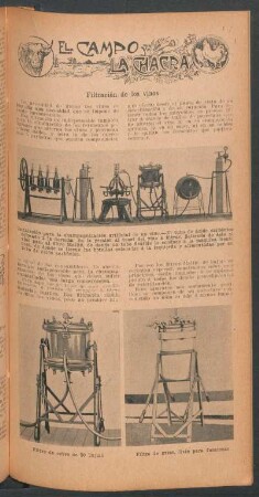 Filtración de los vinos : El campo y la chacra
