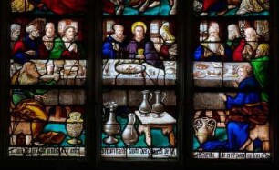 Frankreich. Haute Normandie. Seine Maritime. Villequier. Eglise. Dorfkirche. Glasfenster 16 Jahrhundert