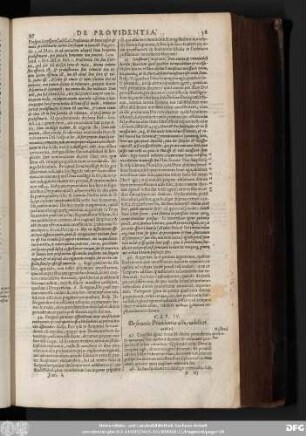 Cap. IV. De secundo Providentiae actu, videlicet [...].